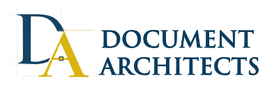 Document Architects_Logo Blue & Gold Text Header